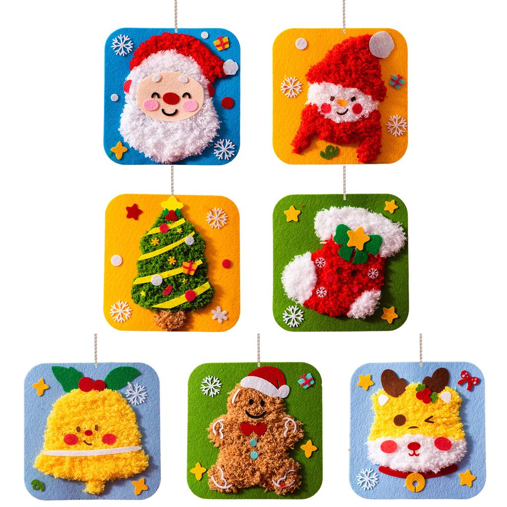 DIY Christmas Embroidery Kit Multi-Purpose Lovely Animal Embroidery  Set Xmas Felt Sewing Craft for Adults Beginners