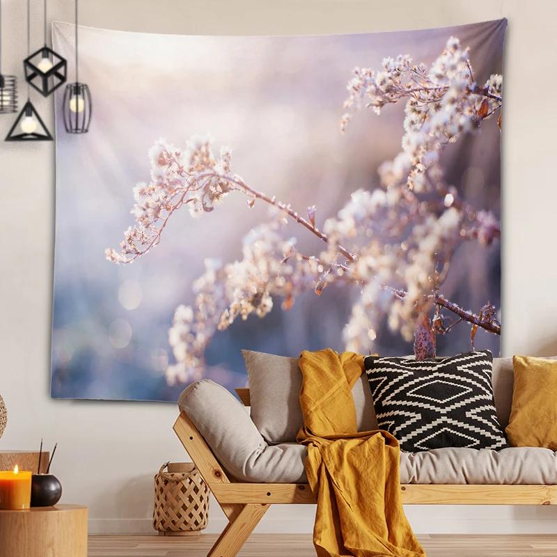 Home Decoration Printing Tapestry Beautiful Cherry Blossom Series Printing Tapestry Home Decoration Holiday Decorations