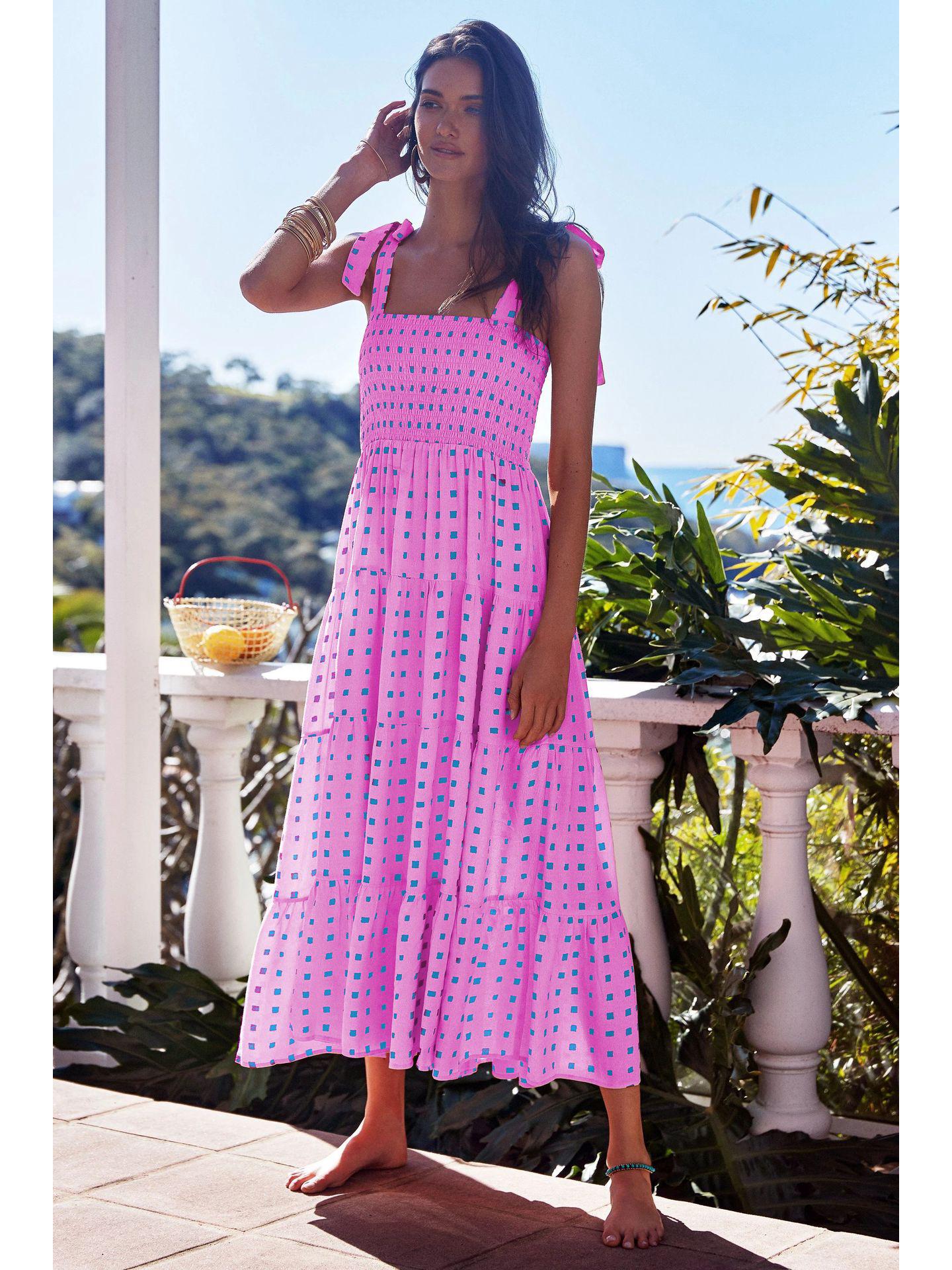 

Летнее платье без рукавов в европейском и американском стиле — повседневный дизайн с принтом и длинными бретельками-спагетти. XXL