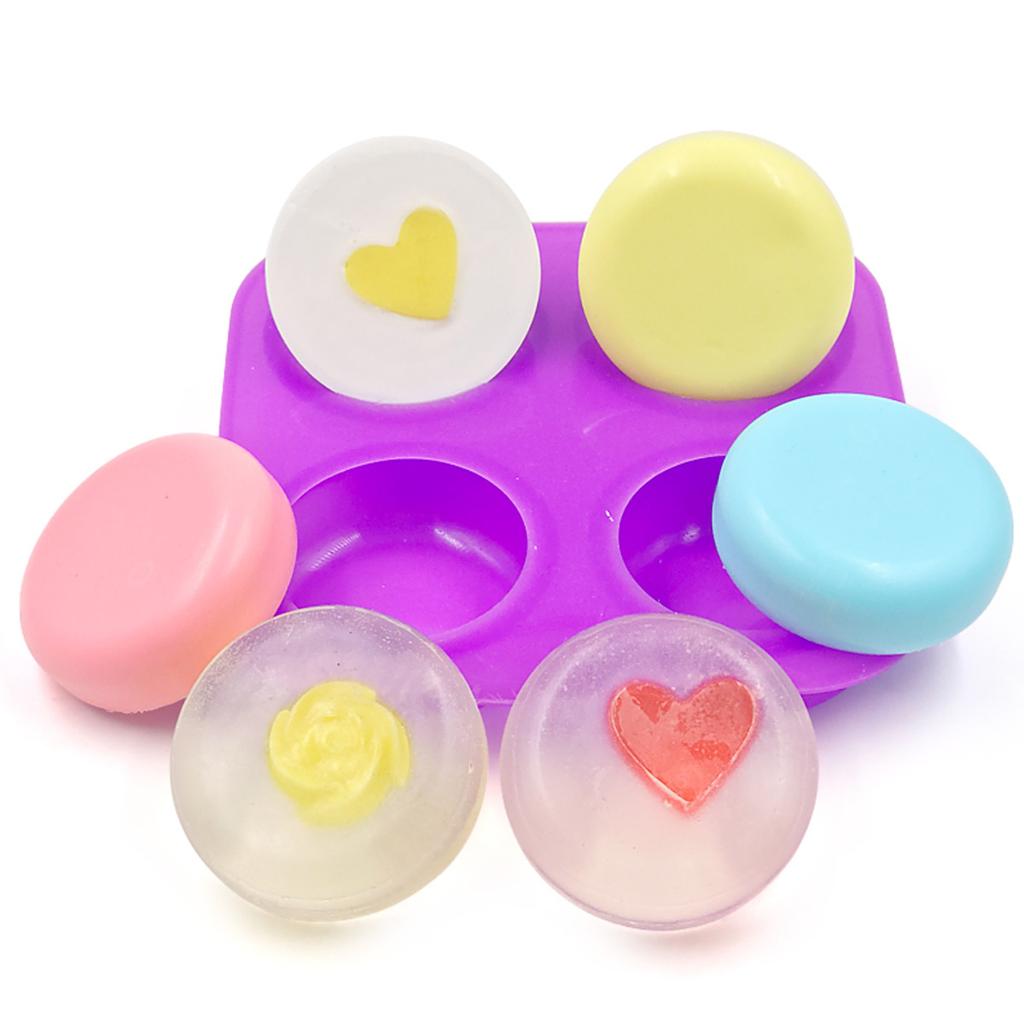 4 Cavities Silicone Mold Muffin Making Round Hedgehogs Cement Plaster Stones Safe Silicone Mold Mandala Dot Painting