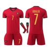 2024-25 Portugalija Ronaldo Namų futbolo marškinėlių rinkinys Gerbėjų versija