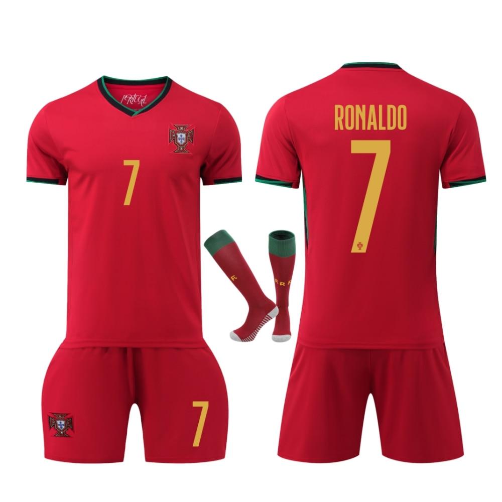 2024-25 Portugalija Ronaldo Namų futbolo marškinėlių rinkinys Gerbėjų versija