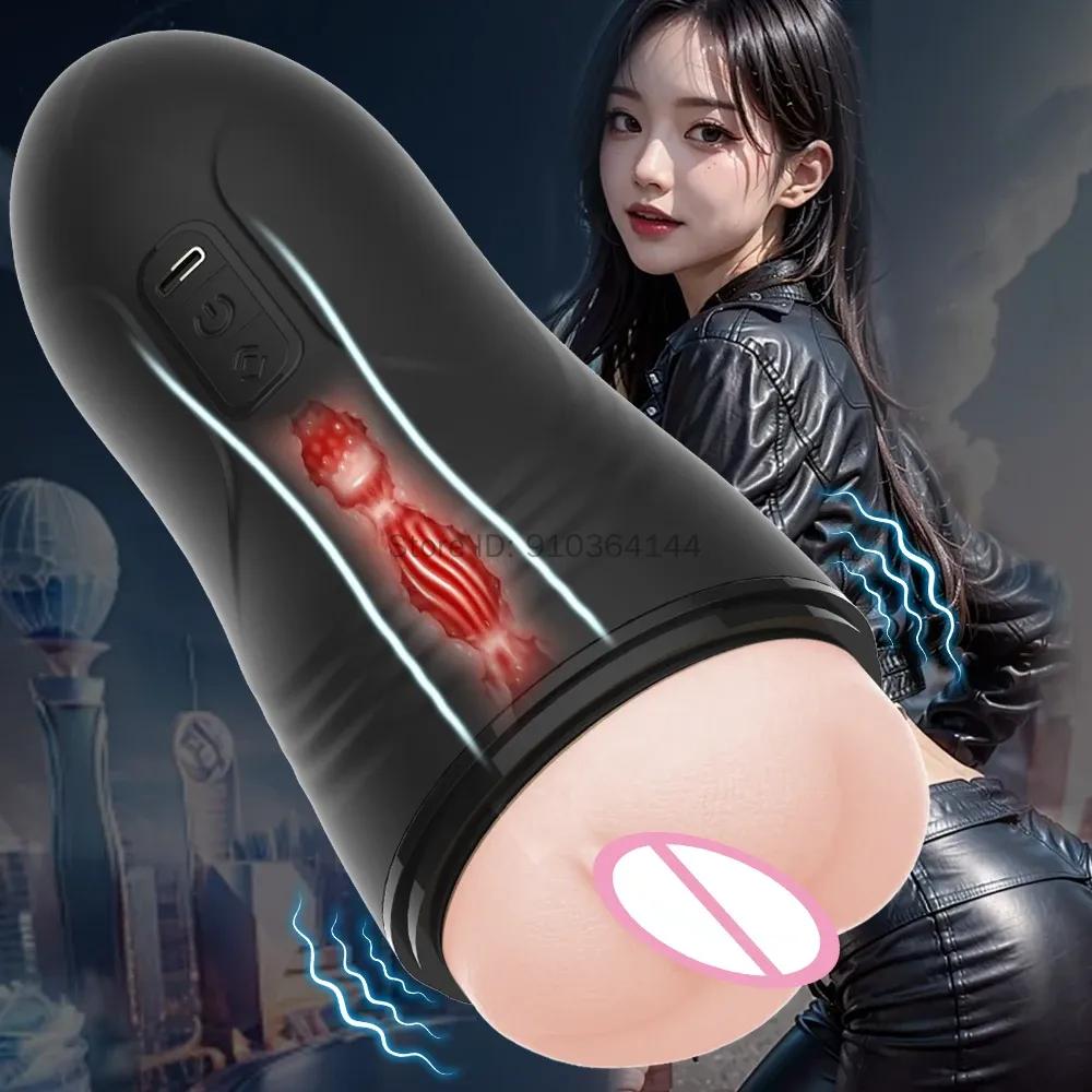 Automatische Saug-Vagina Männlicher Masturbator Smart Voice Blowjob Vibration Penis Masturbationsmaschine Tasse 18 Erwachsenen-Sexspielzeug für Männer
