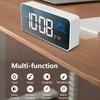 Voice Control Music Alarm Clock Mirror Desk Clock Ringtones LED Digital Clock  Home Office