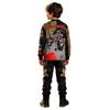 Kinder Jungen Bedruckter Motocross Anzug Off-Road Motorrad Rennanzug Rundhals Langarm Oberteil mit Elastischem Bund Taschen Hose