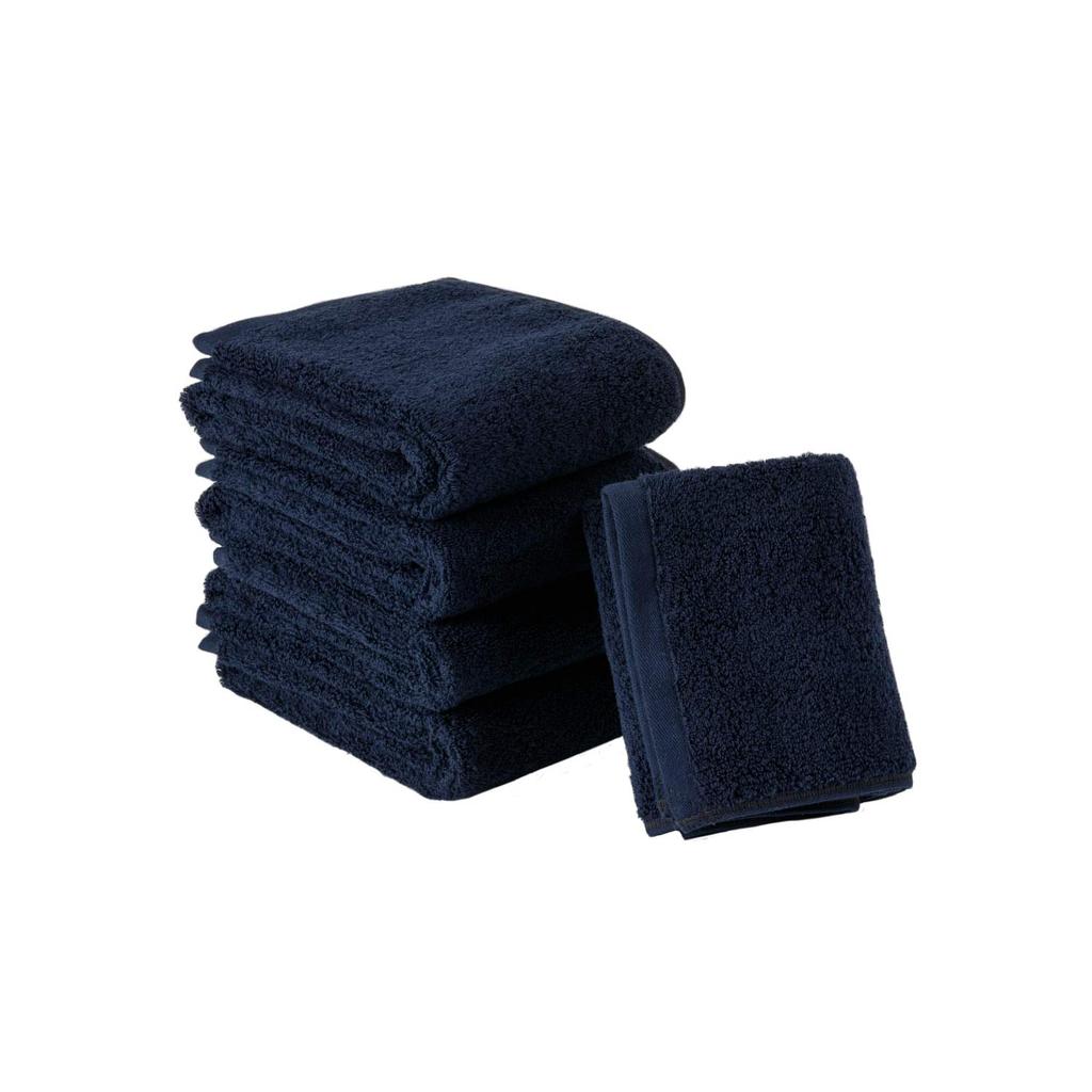 Towel Laboratory Face Space Professional Fast JapanTechnology [Toughness PRO] #005 Towels, Navy, 5-Pack, Grade, Thick, Volume, Long-Lasting,