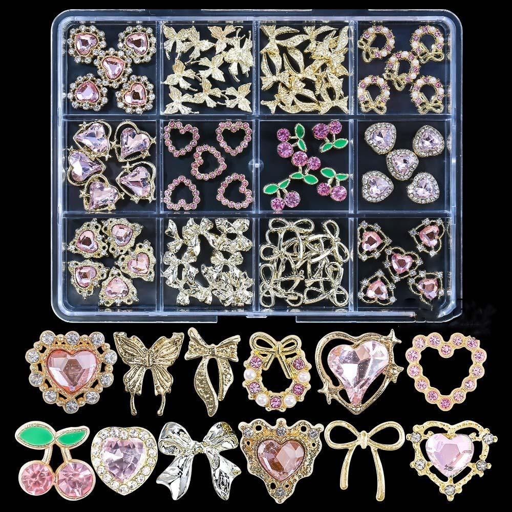 Glass Crystal 3D Fingernail Rhinestones Mixed Shape DIY Nail Art Decorations  for Women