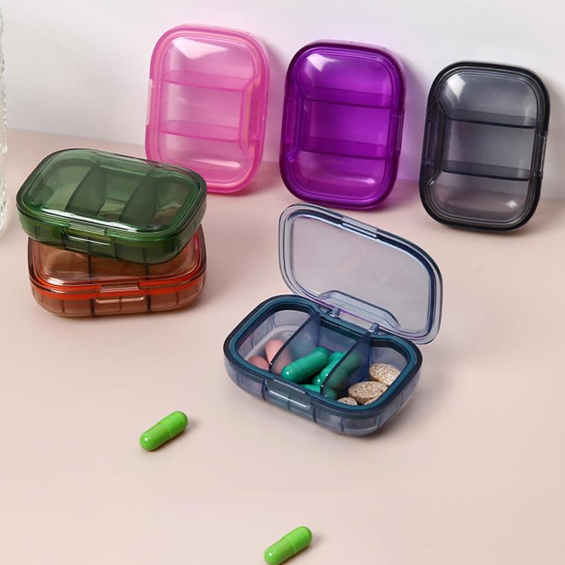 3-Compartment Small Pill Box Container Portable Travel Pill Organizer for Pocket Purse Medicine Vitamin Holder Dispenser