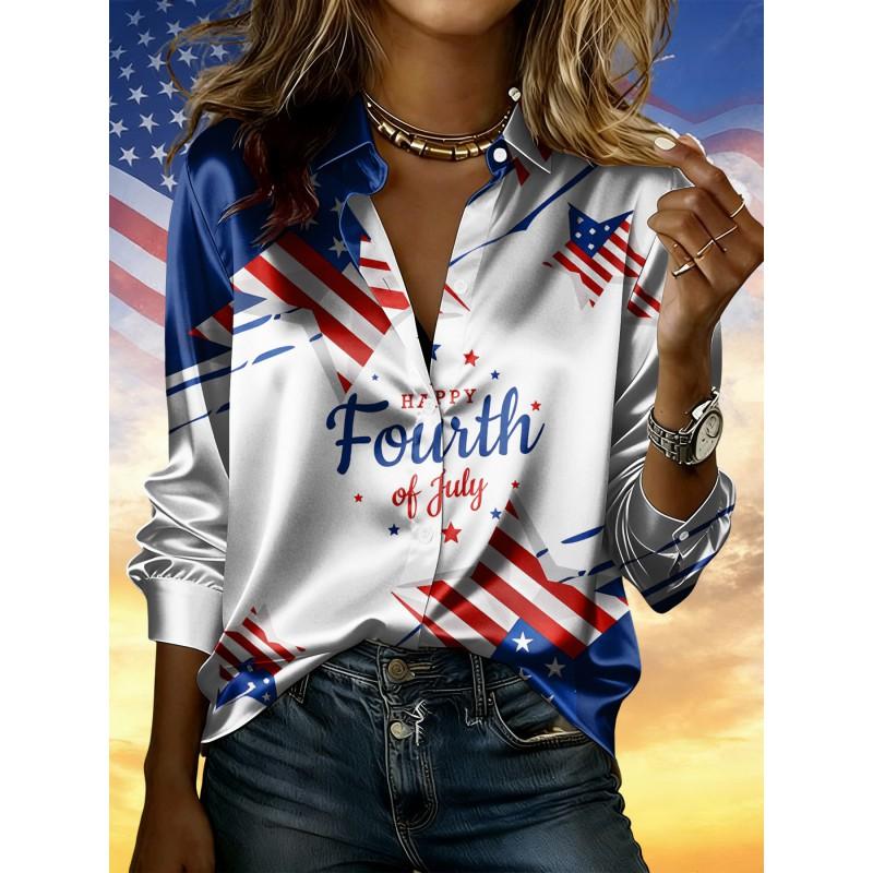 Vintage Contrast Stripe Satin Long Sleeve Shirt Loose Fit Casual Workwear Blouse Women
