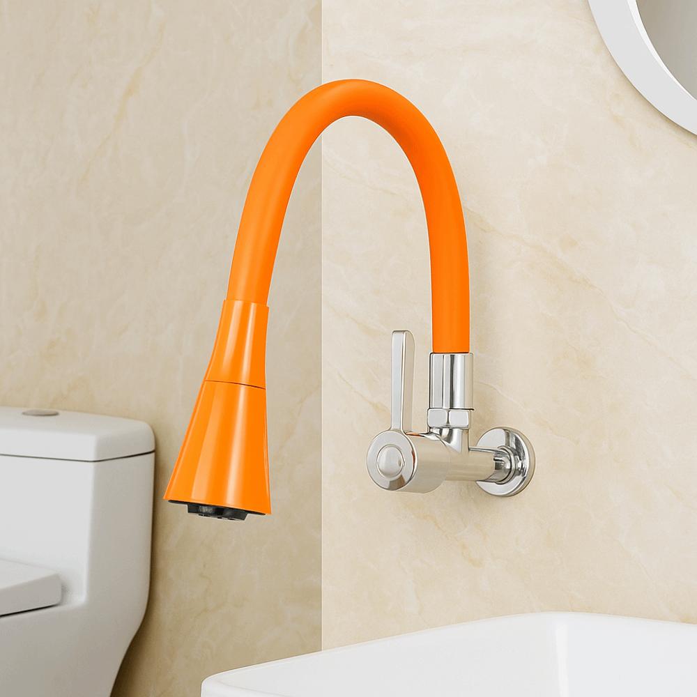 Kreatives Zinklegierung Küchenarmatur 2 Modi Wassersparend Wandmontage Armatur Universell Einzelkaltwasserhahn Küche