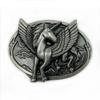 Angel Horse Unicorn Cowhide Alloy Belt Buckle - Ethnic Higanbana Oval Design