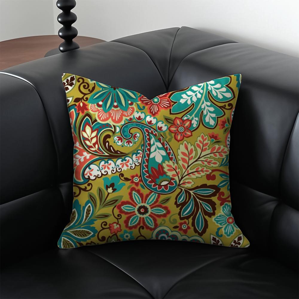 Boho Pattern Ethnic Art Cushion Cover Pillow Case Antidustmite Invisible Zipper Silky Plush Cushion