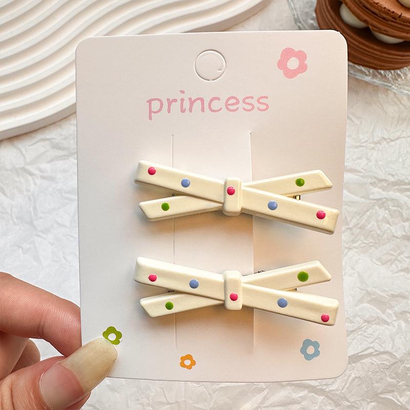 

Заколка-бант в горошек для девочек - Модная заколка для боковых прядей