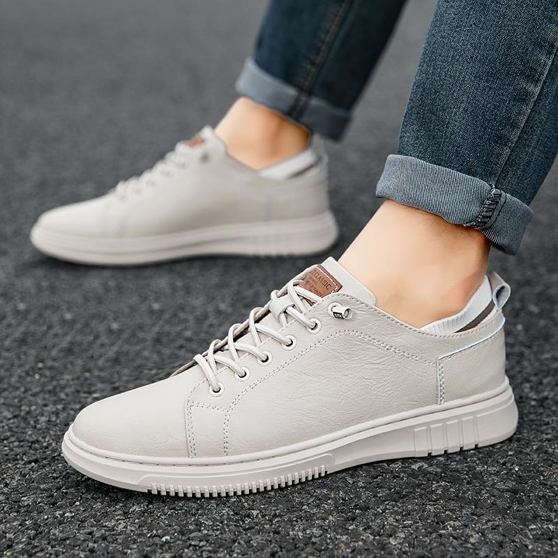 FashionLeather Fashion Shoes Men Retro Vulcanized Shoes Men Comfy British Styly Sneakers Breathable Mens Dress Footwear Leisure Walk