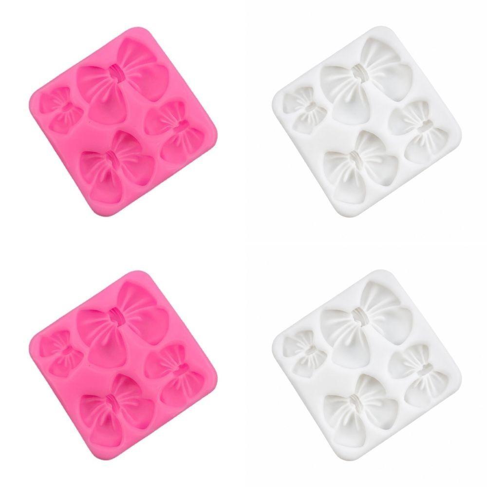 4PCS Flexible Bowknot Fondant Mold Silicone Chocolate Candy Mold Cupcake Chocolate Candy Decoration