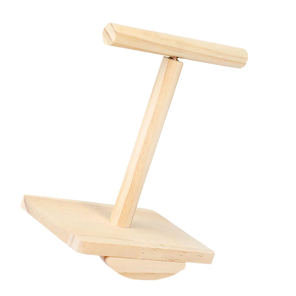 Parrot Rocking Stand Bird Toy Prickly Ash Wood Interactive Spinning Perch for Small To Medium Parrots