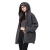 Korean-Style High-End Women's Drop Shoulder Hoodie Sweatshirt - Autumn 2024 Loose Casual Long-Sleeved Cardigan Jacket