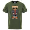 Cowboy Ted Bear With Hands In Pockets Men T Shirts Loose Summer Streetwear Casual Tee Clothes T-Shirts Cotton Breathable Tops