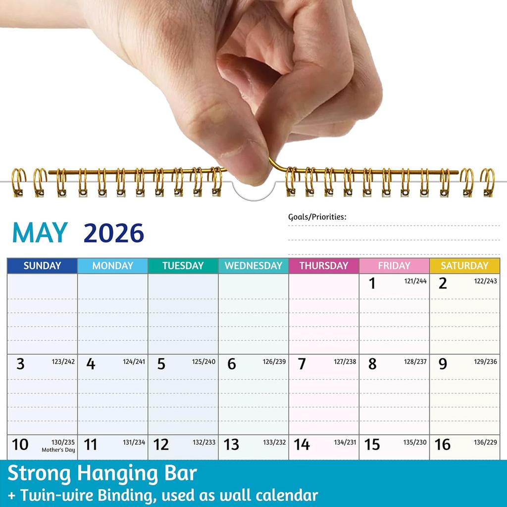 2026-2027 Wall Calendar – Use Now To Jun 2027, Calendar 2026-2027 Wall, 21 Monthly Calendar, 8.5 X 11 In, 2026 Small Calendar, Ruled Blocks, Thick