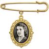 Gold Wedding Bouquet Photo Charm Pin for Bridal Bouquet or Boutonniere Memorial for Mother Father of The Bride or Groom Wedding Accessory