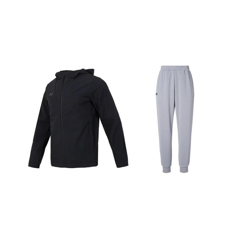 Under Armour Loose Fit Waterproof Warm Jacket And Elastic Long Pants Casual Sports Set Unisex Outerwear 24600408-001+23600704-014