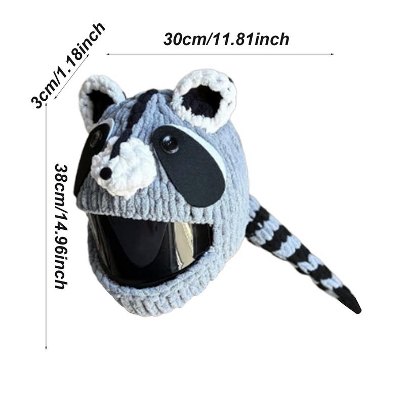 Helmets Cover Motorcycle Cute Cartoon Motorbike Helmet Hat Knitted Handmade Crochet Craft Protective Cover Helmets Accessories