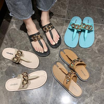 Ladies New Slippers Summer T-shaped Flip-Flops Flat Slippers Fashion Indoor Outdoor Fashion Fashion Convenient