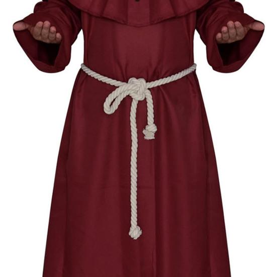 Mönch Mittelalterliche Kapuzenrobe Mönch Renaissance Priester Kostüm Halloween Zauberer Hexer Cosplay Umhang für Erwachsene