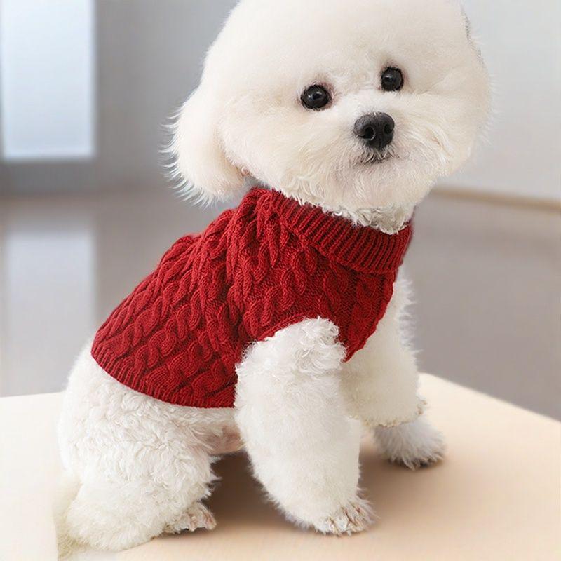 Cozy Autumn-Winter Solid Color Sweater for Small Dogs and Puppies