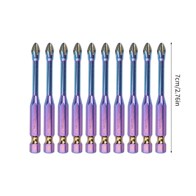 6/10/20Pcs Antislip Screwdriver Bit 1/4inch Hexagonal Shank Magnetic Crossing Screwdriver Bit Set Bit Attachment