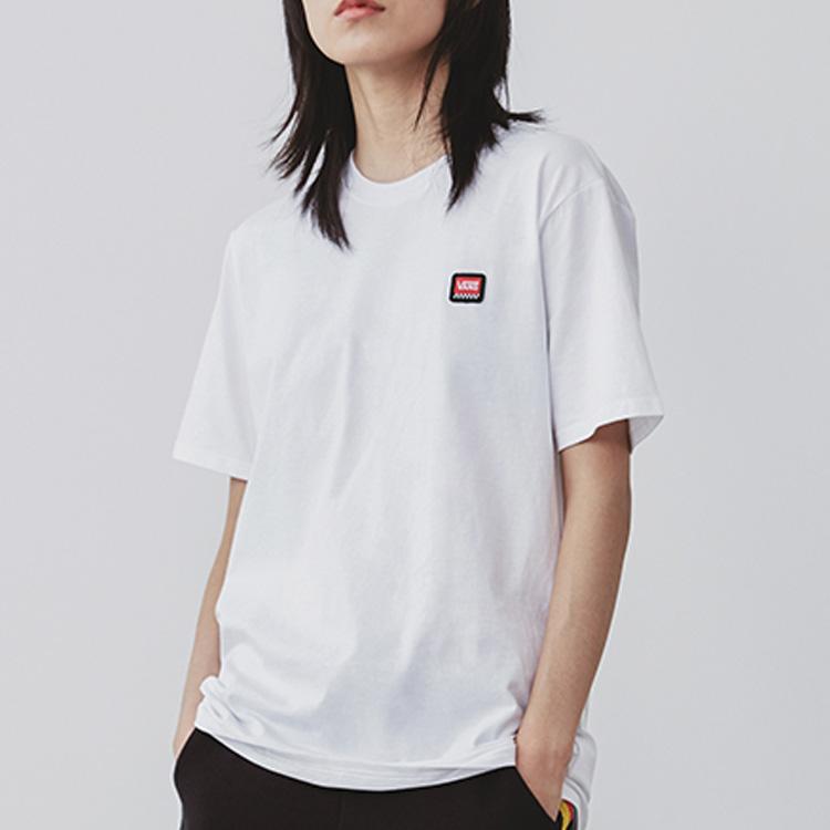 Vans Logo Letter Short Sleeve T-Shirt Women tops White VN0A4MNCWHT