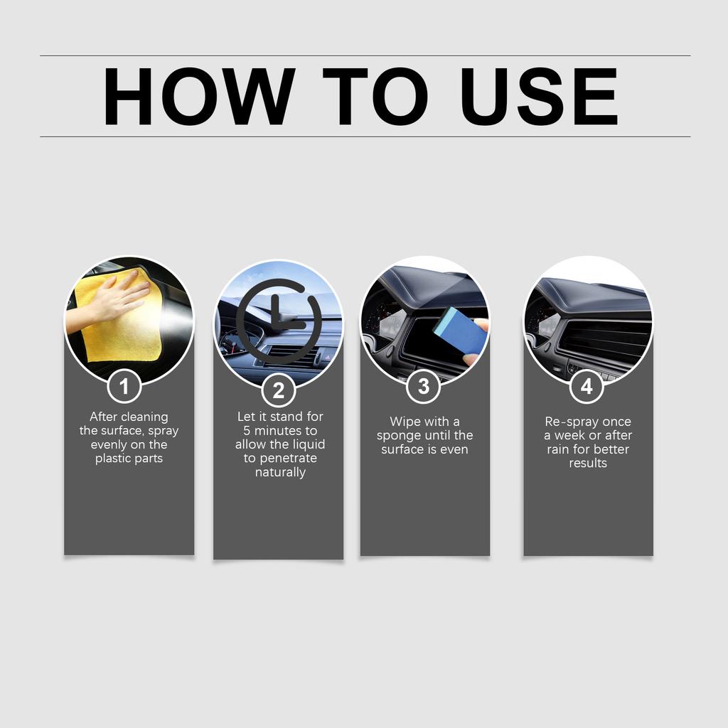 Automotive Plastic Coating Spray, Interior Dashboard Polishing, Maintenance, Dustproofing, And Ceramic Coating Spray 30ml