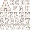 7Cm Fundo Marrom Branco Leite Palavra Toalha Bordado Letra Inglesa Bordado Adesivo de Tecido Bordado Computadorizado Patch Capítulo Post