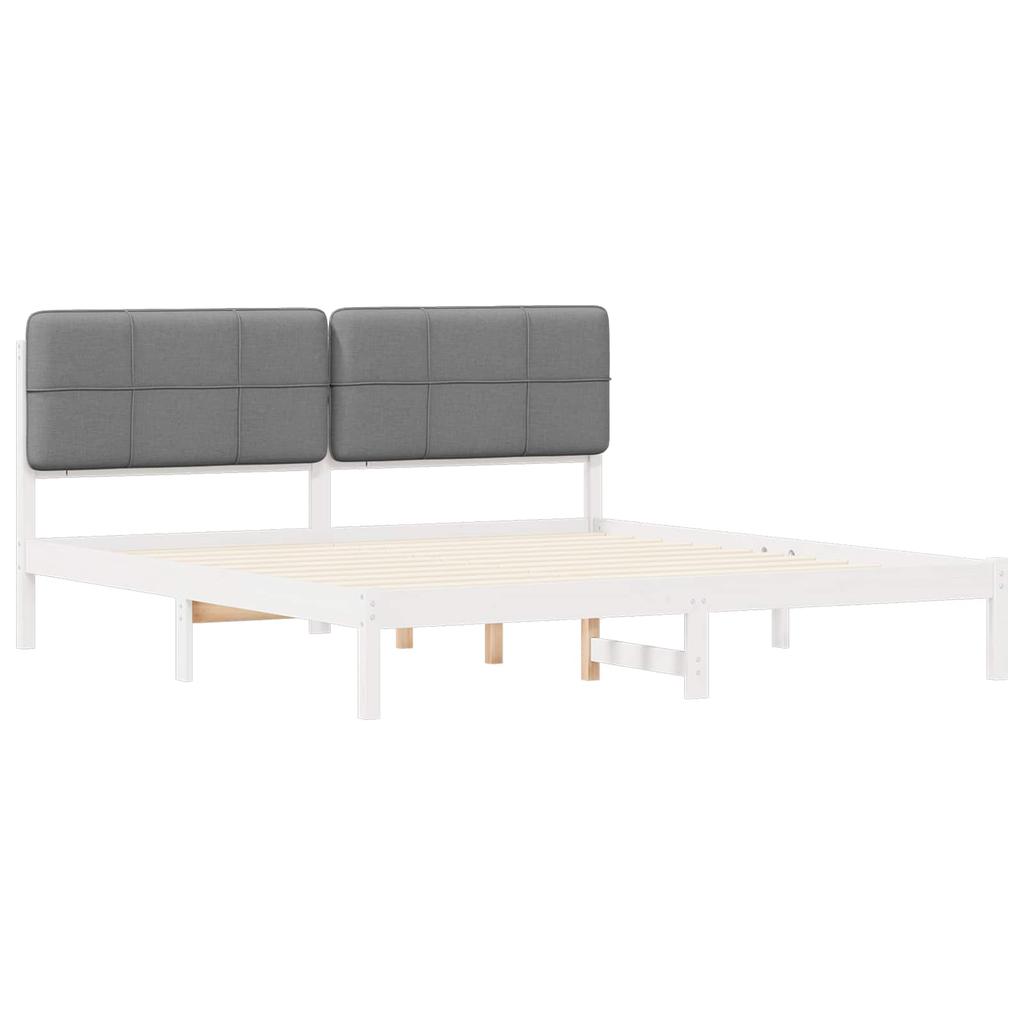 Bed Frame with Padded Headboard Light Grey 120 x 200 cm