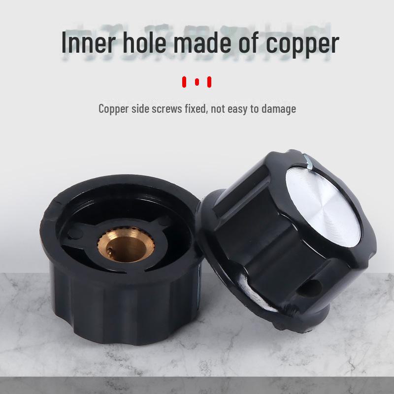 6mm Inner Hole Bakelite Potentiometer Volume Knob - Audio Adjustment Knob with Scale and Cap