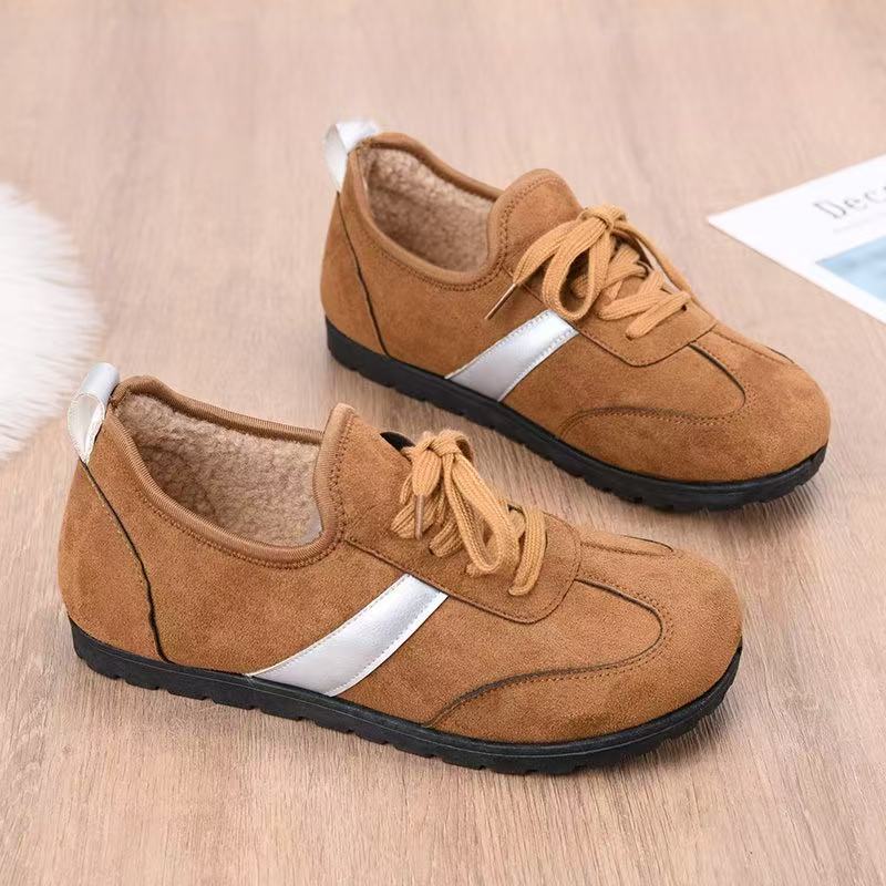Flat-bottomed Dexun Shoes, New Winter Soft-soled Retro Casual Shoes, Sports Board Shoes, Women's Shoes, Velvet Warm Cotton Shoes