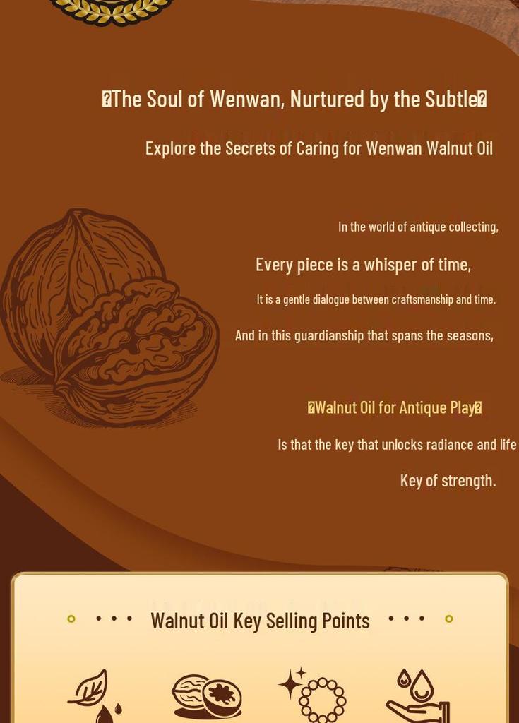 RuRome Walnut Oil for Agarwood Bracelets - Enhances Carving, Color & Patina