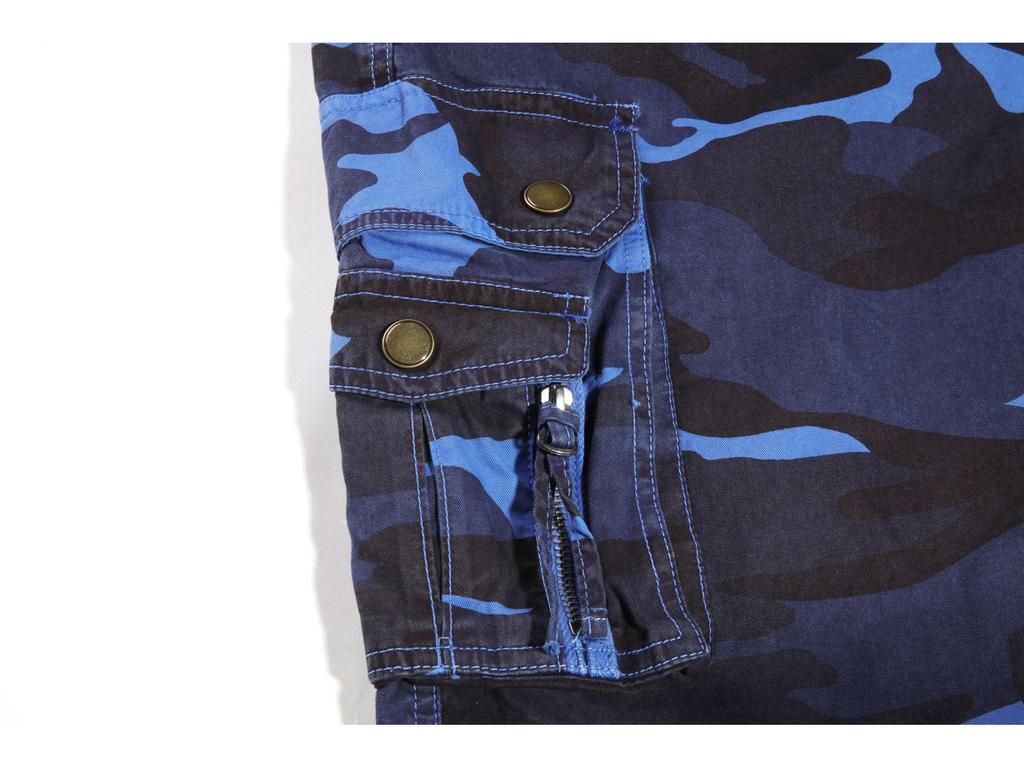 European and American Style Plus Size Men's Multi-Pocket Casual Mid-Length Beach Shorts