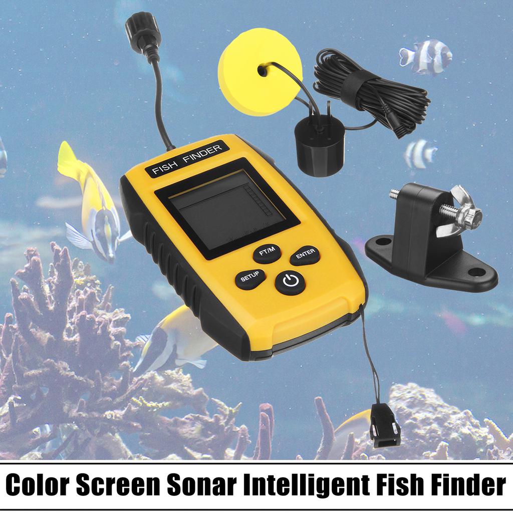 Buy 100M Portable Sonar Sensor Fish Finder LCD Blue Color Screen
