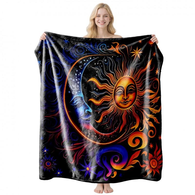 Cool Contrast Tiger Print Flannel Blanket Soft Nap Air Conditioner Throw Home