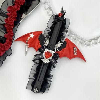 1 Pc Kawaii Retro Y2K Style Box Cutter Heart Wings Lace Bow Scrapbook Journal Paper Student  Cute Creative Design Utility Knife