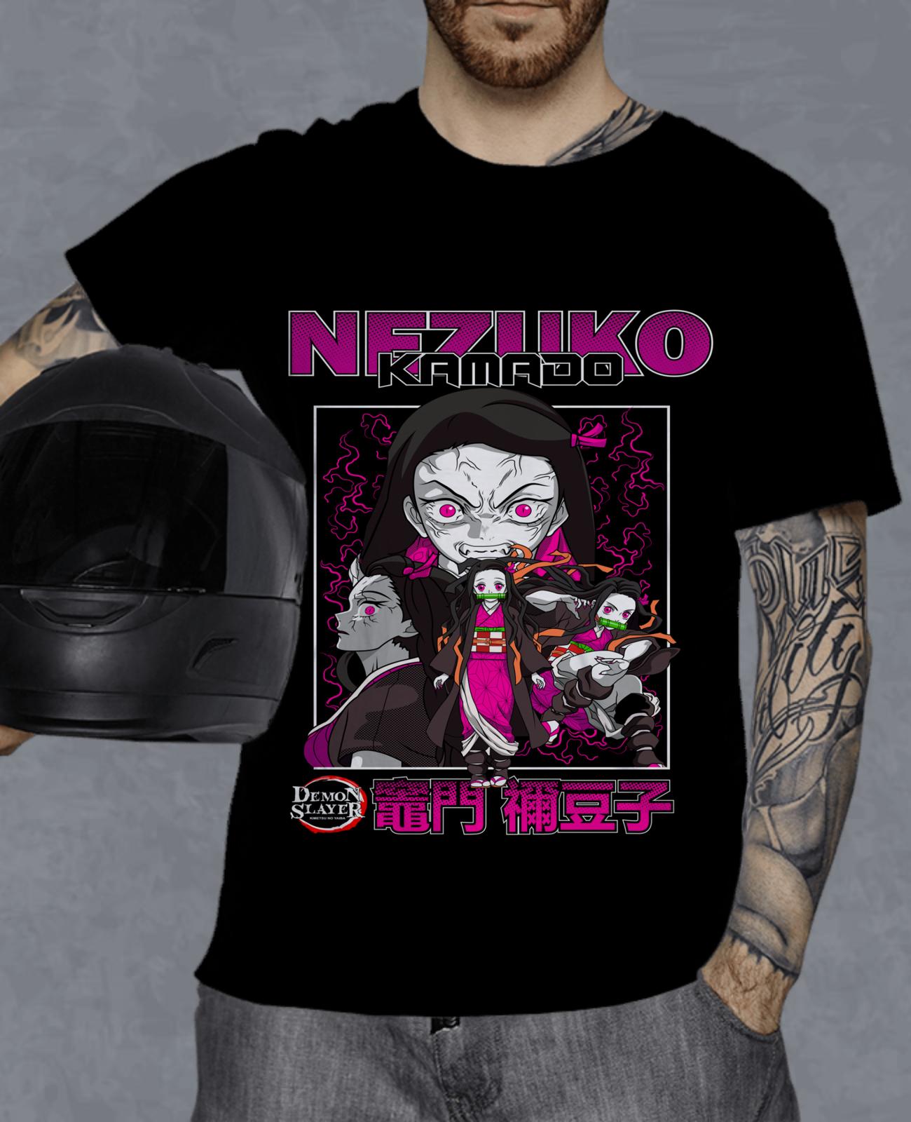 

2026 Summer Demon Slayer Anime Nezuko Kamado Printed Loose Shortsleeved Pure Cotton Childrens Tshirt Unisex Casual Loose Y2k S