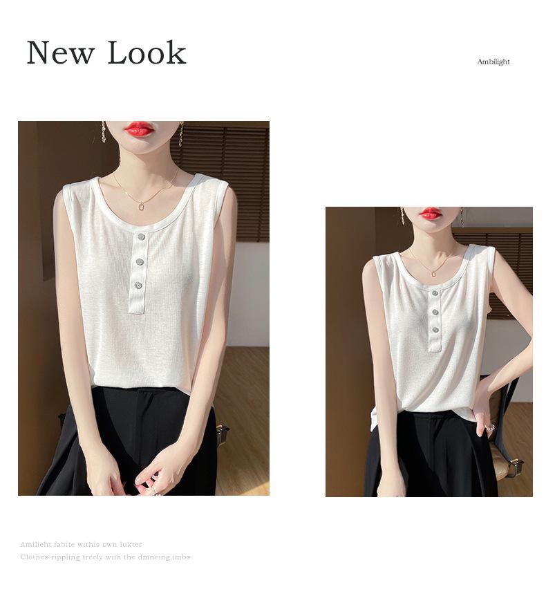 Women's Summer U-Neck Knit Sleeveless Slimming Top