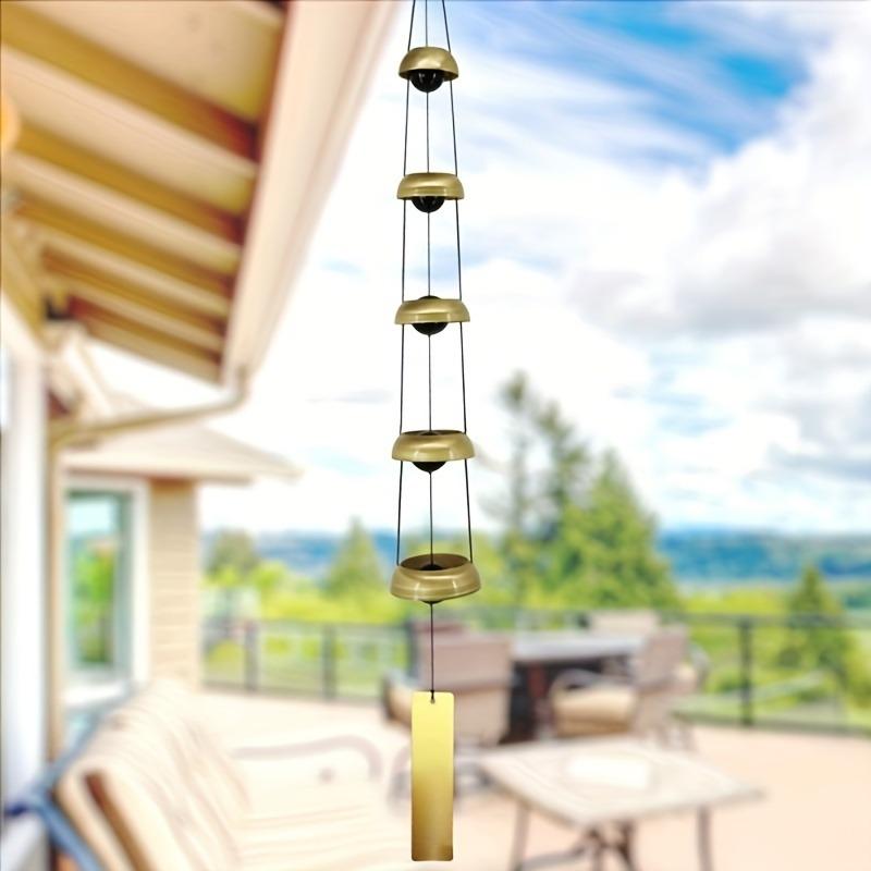 

Japanese 5-Tier Pagoda Wind Chime with Harmonious Tones Retro Metal Hanging Decor Indoors Balconies Gardens and Park Decorations