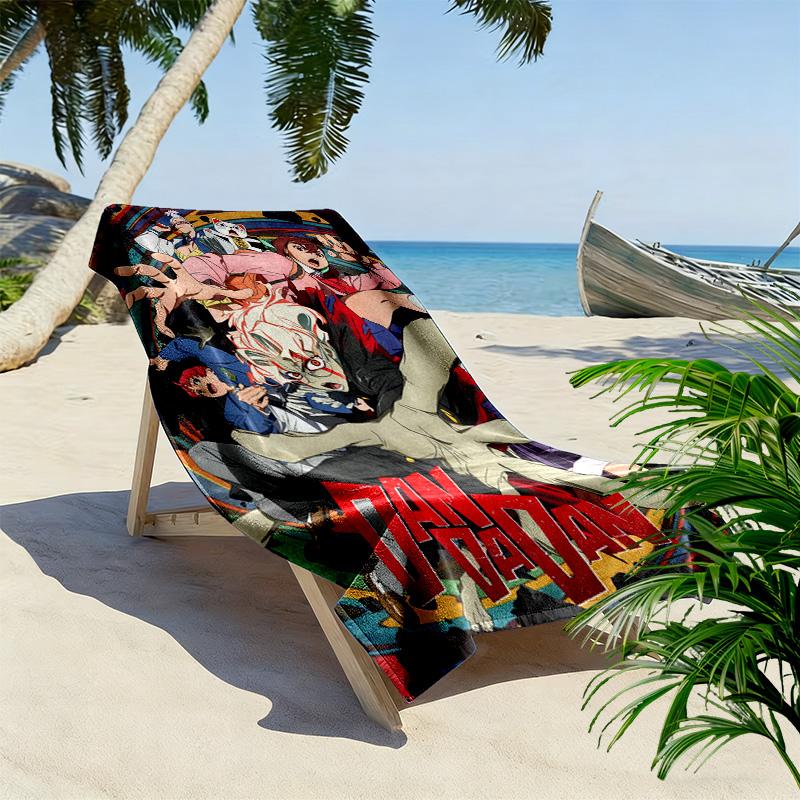 Dandadan 2D Flat Print Beach Towel, Large Soft Quick Dry Towel for Beach Camping SwimmingXSTJ0915281