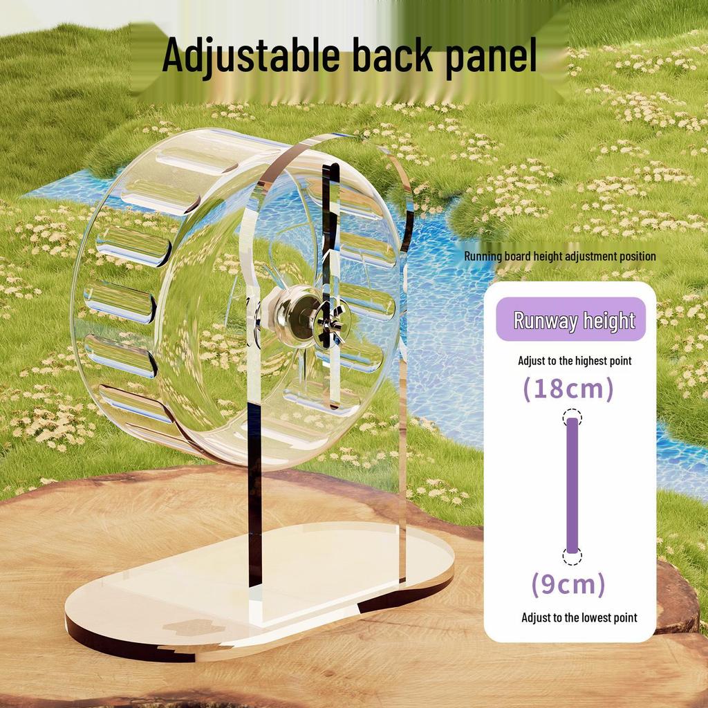Super Silent Hamster Running Wheel Toy - Large Size Golden Hamster Exercise Ball with Stand for Cage Landscaping.