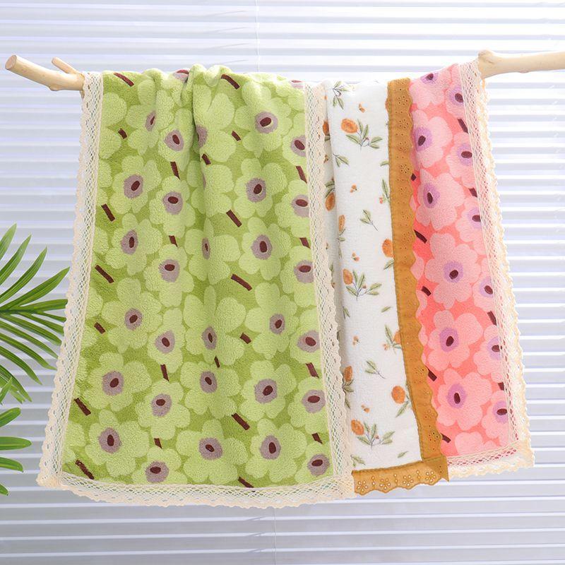 4 buc Prosop cu dantelă Prosop din lână coral moale îngroșat absorbant Familie Cuplu Prosop de față Prosop de față