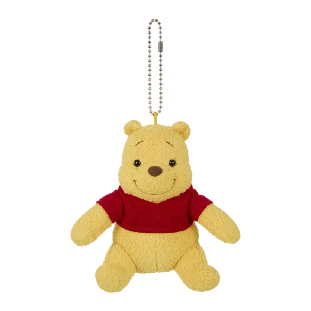 Sekiguchi Winnie the Pooh Plush Mascot Keychain for Girls, Approx. 4.3 X 4.5 X 3.7 Inches (11.8 X 12 X 7.5 Cm).