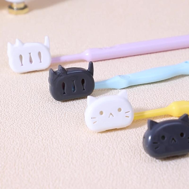 Husa Portabilă pentru Cap de Periuță de Dinți în Formă de Pisică, Capac Protector Antistropi, Clip Portabil din Plastic pentru Uz Casnic, Călătorii, Accesoriu Baie