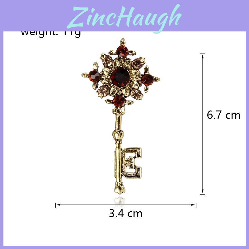 Vintage Geometric Key Brooch With Electroplated Zinc Alloy For Women And Men